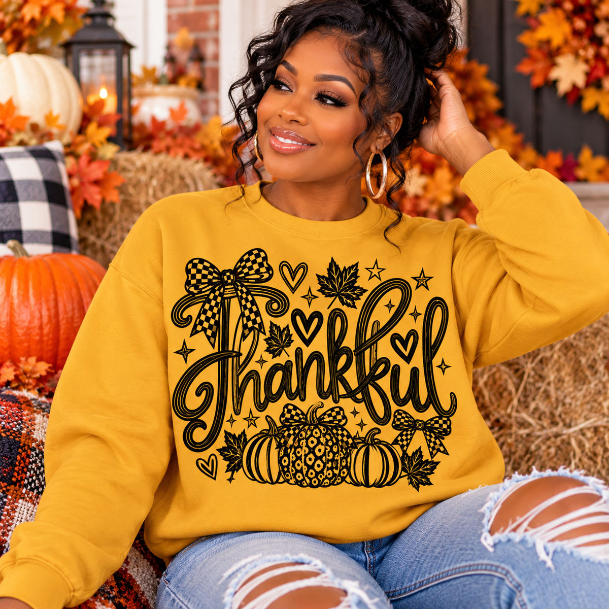 11 inch Thankful Screen Print