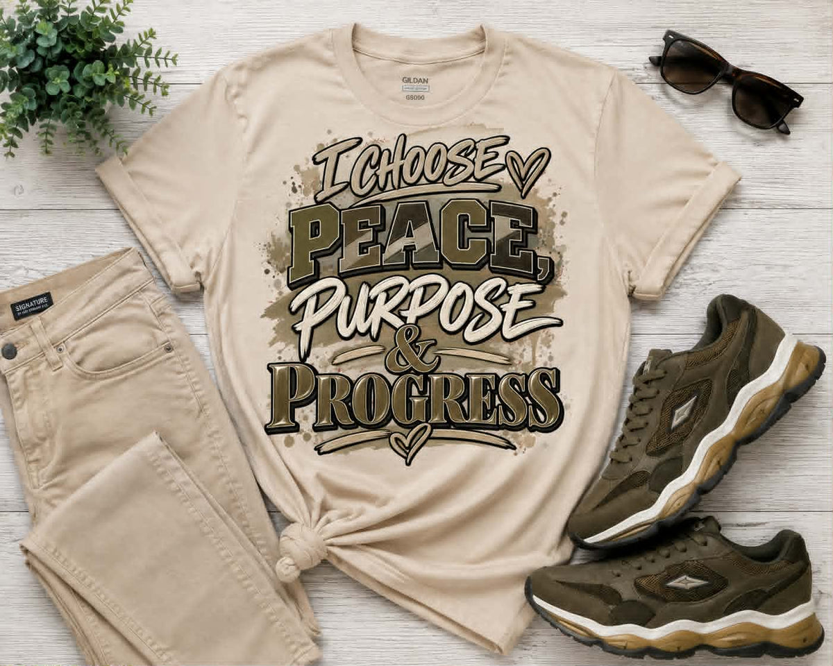 I Choose Peace, Purpose & Progress DTF Transfer