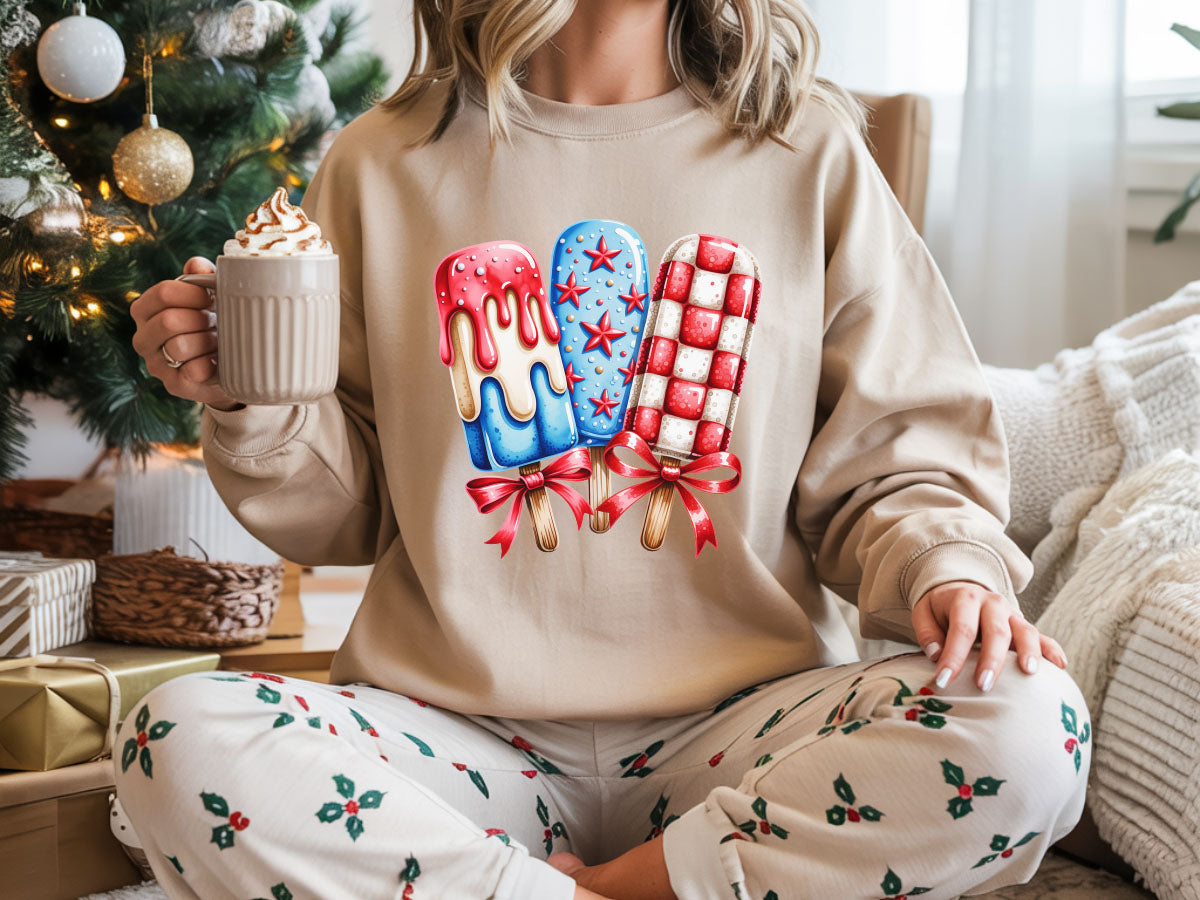 Patriotic Popsicle Ice Cream Summer DTF TRANSFER