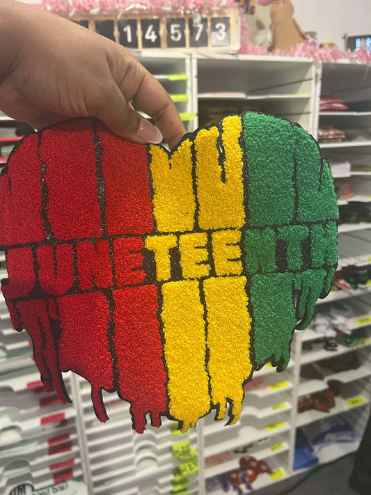 Juneteenth Drip Heart Chenille Patch