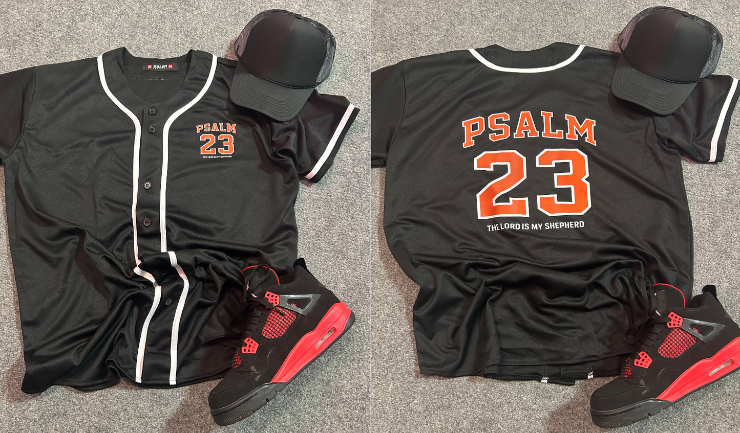 Psalms 23 Christian Jersey – Front & Back DTF Print | Faith-Based Apparel