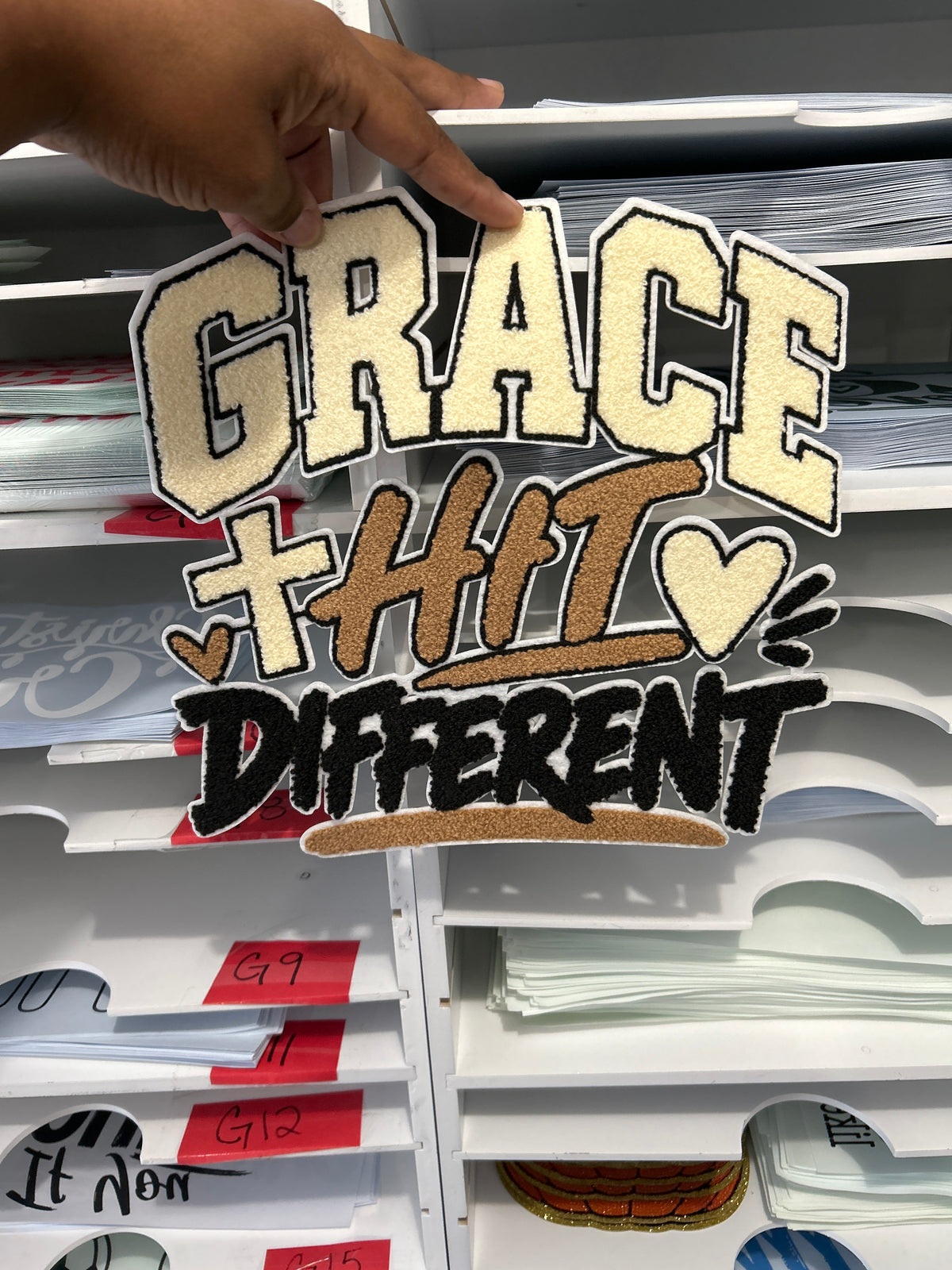 Grace Hit Different Patch | , Embroidered Patch