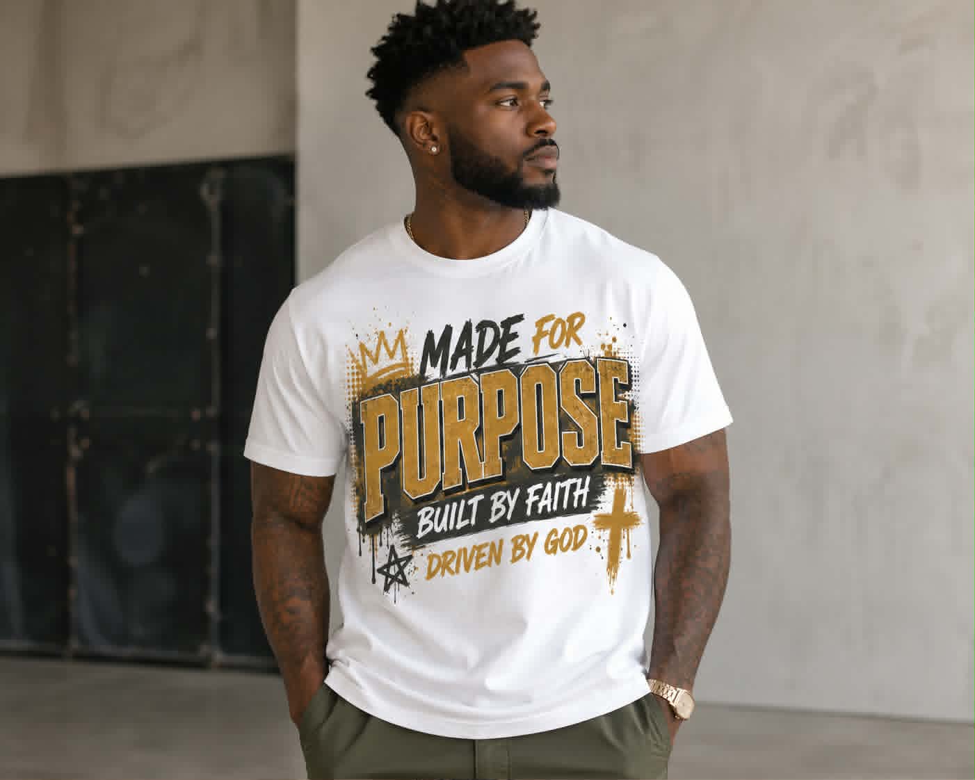 Made for Purpose Built by Faith Driven by Go DTF Transfer