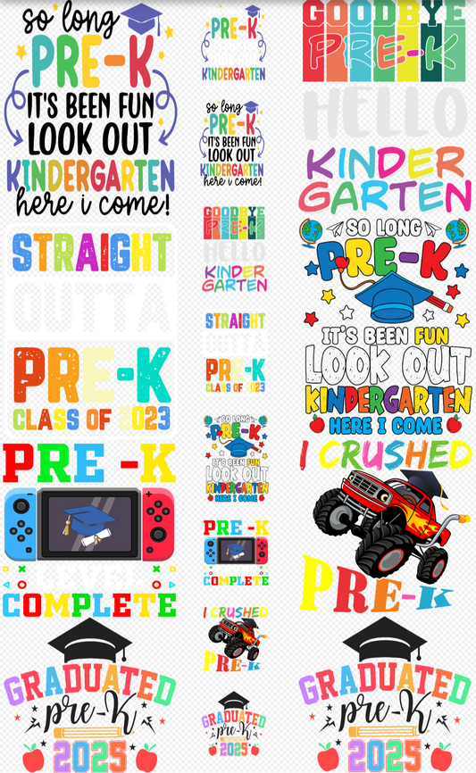 22x36 Pre K Gang Sheet Transfers
