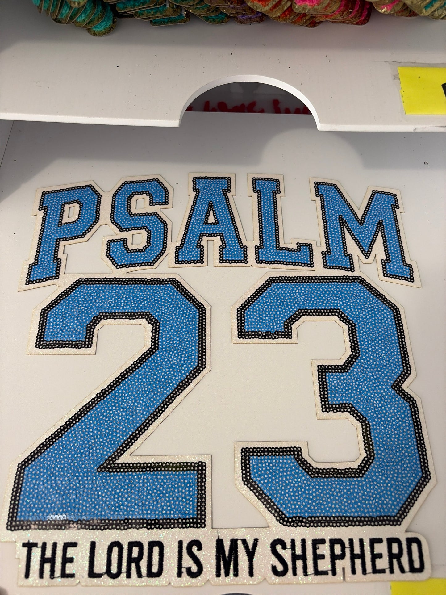 Blue Sequence Psalm 23 Patches for Jackets | Embroidered & Varsity Style