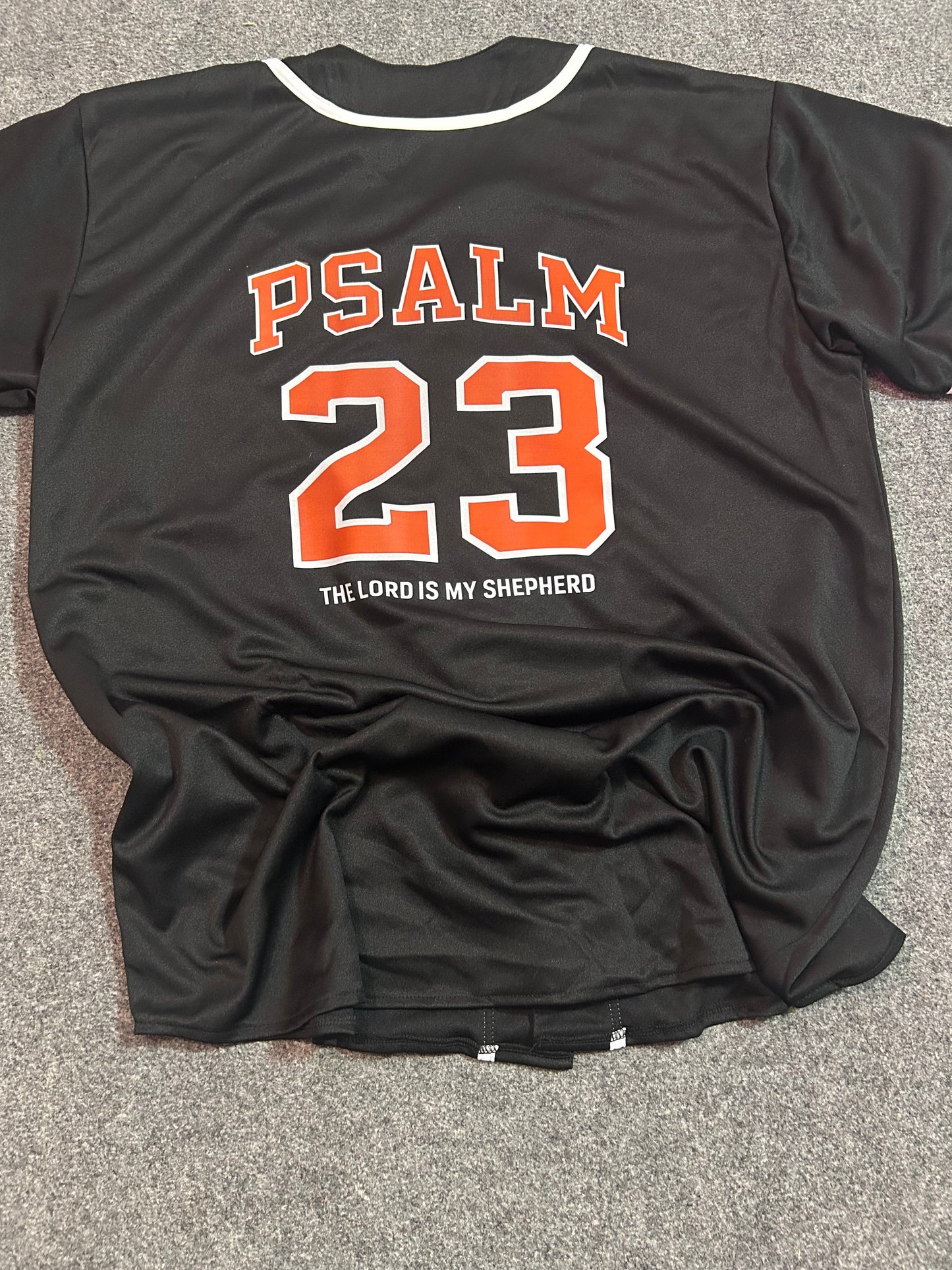Psalms 23 Christian Jersey – Front & Back DTF Print | Faith-Based Apparel