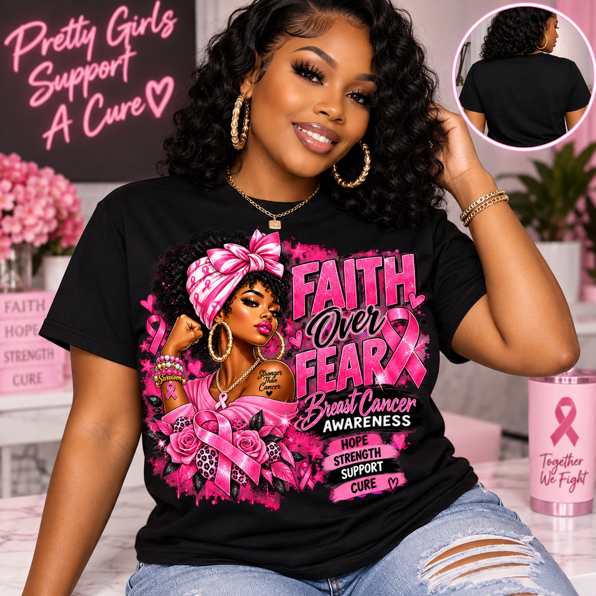 Pink Ribbon Awareness DTF Transfer