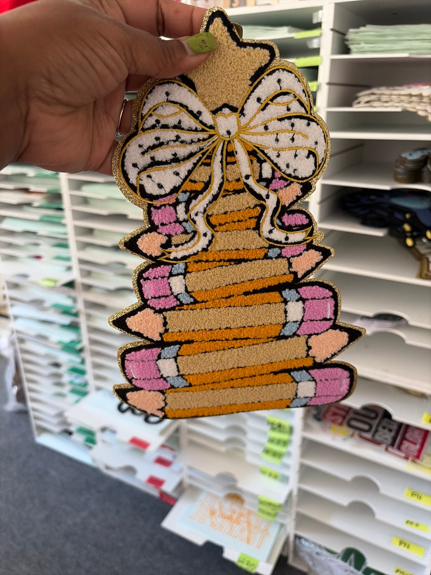 Stack Pencil Tree Chenille Patches