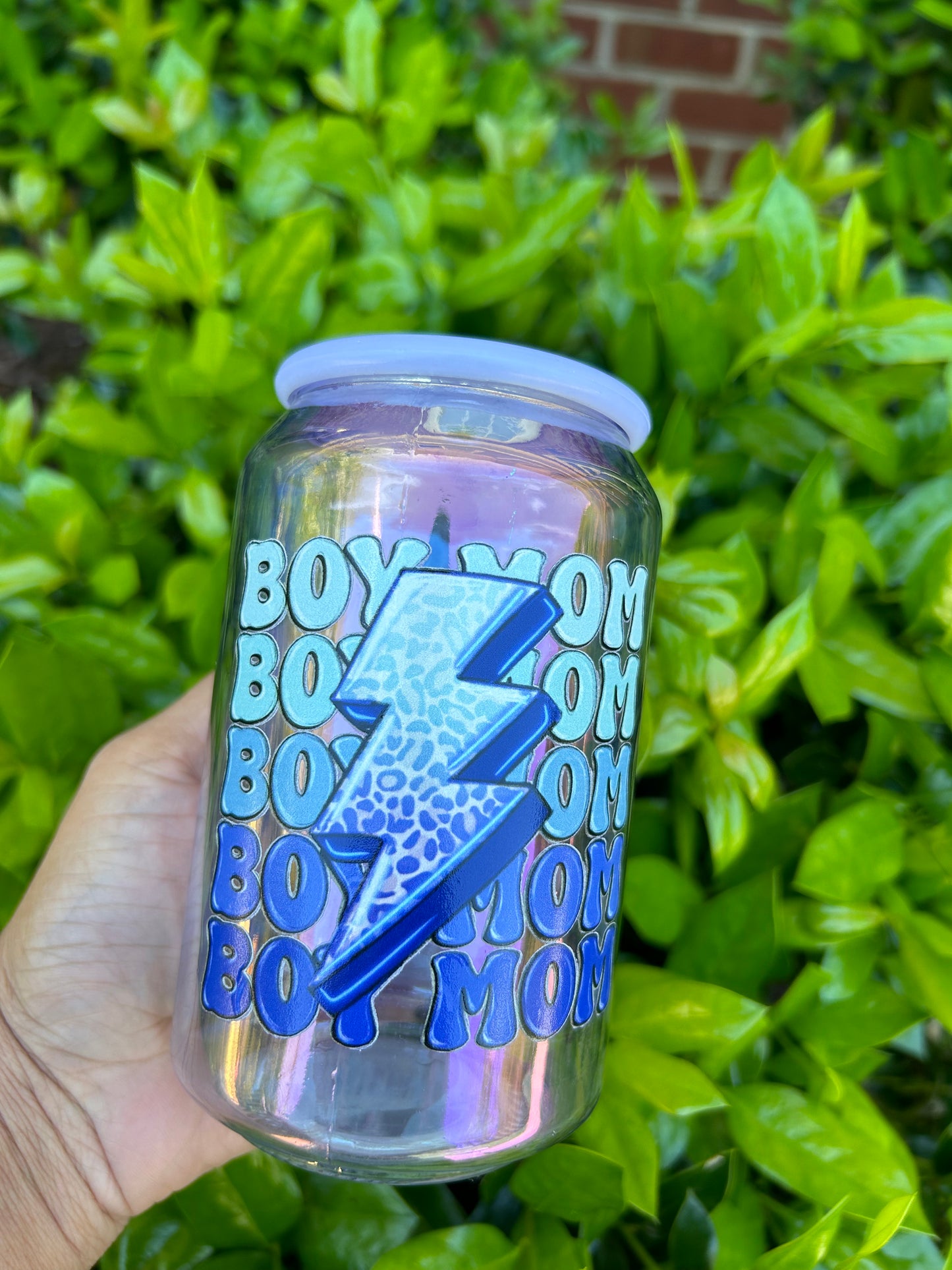 16oz Bow Mama Glass with straw