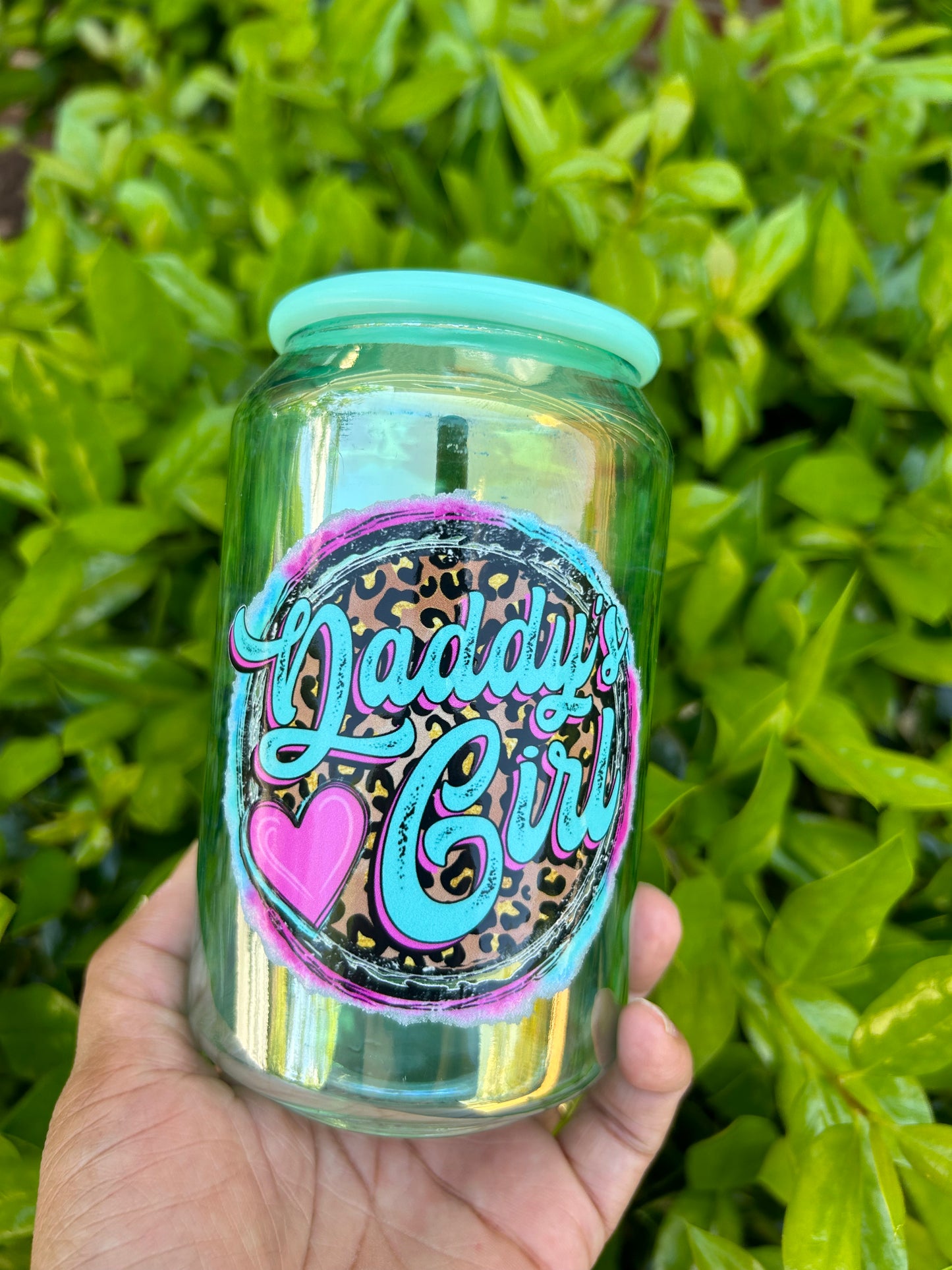 16oz Daddy Girl Glass with straw