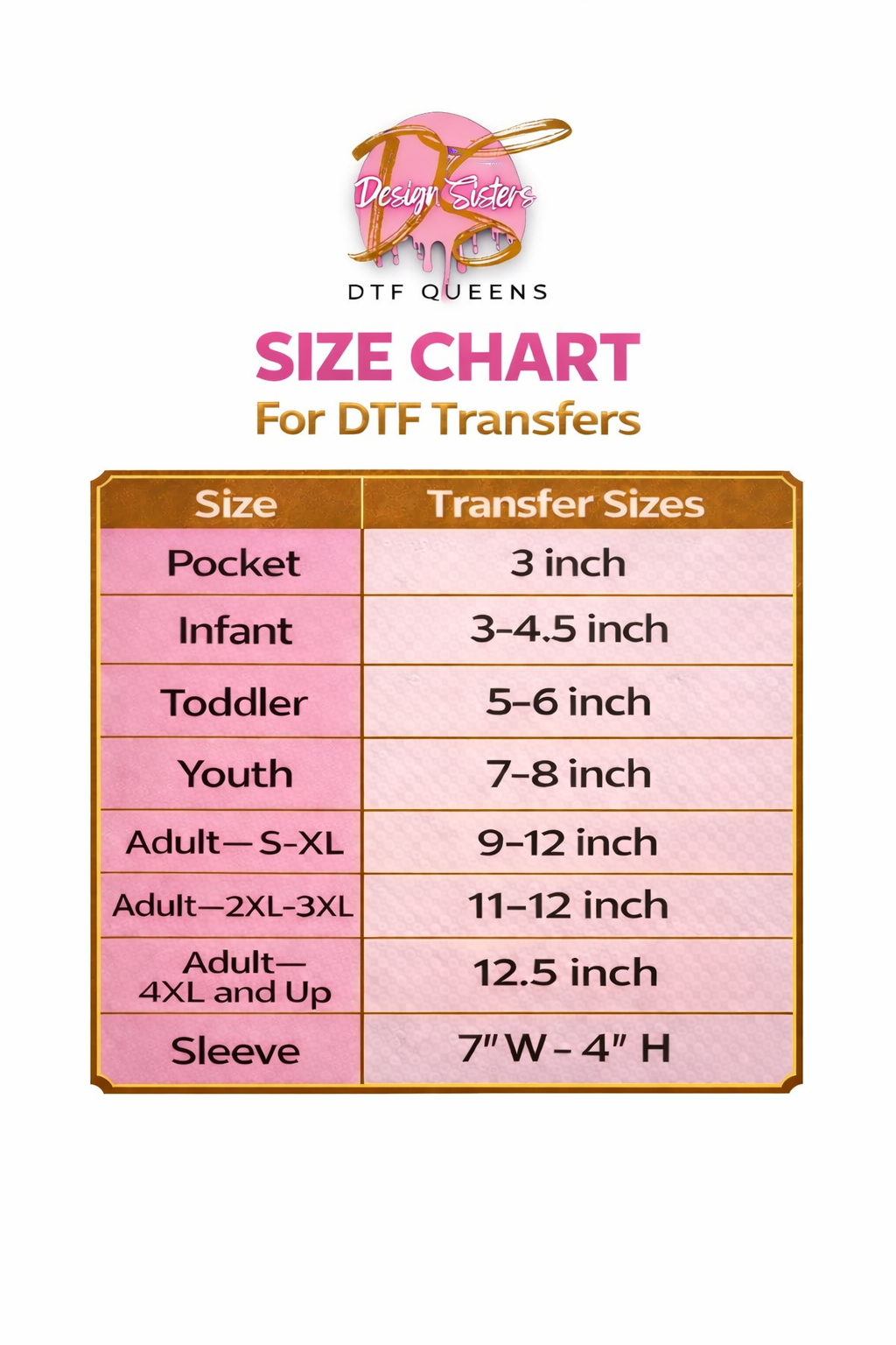 Custom Single DTF Transfer Sheet