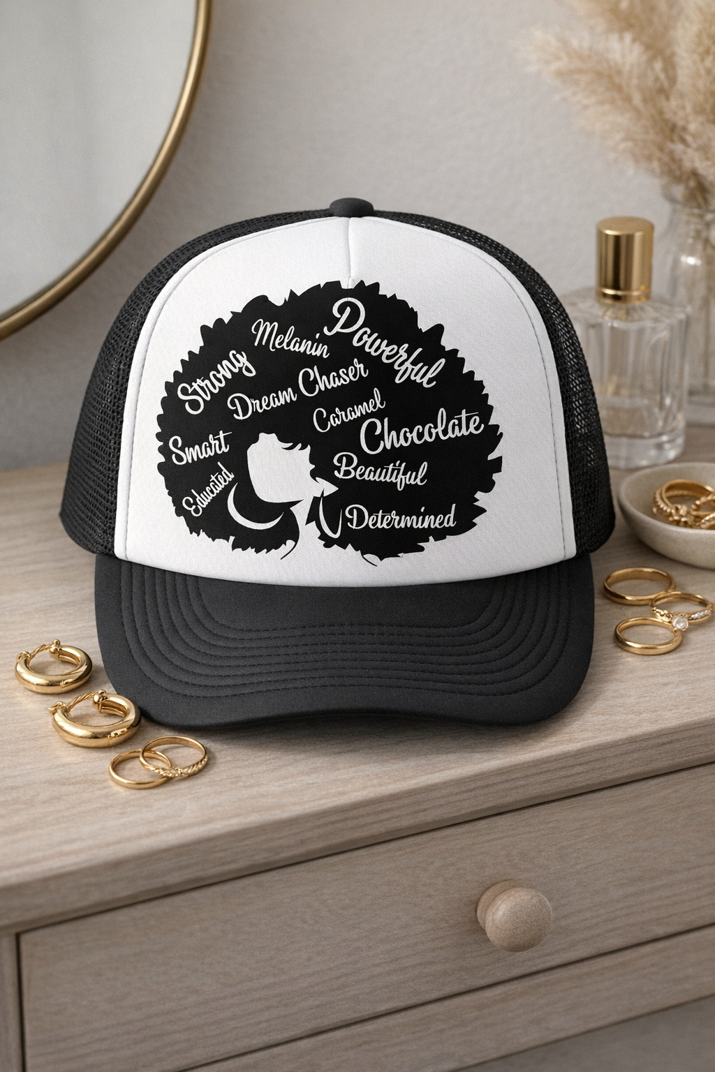 Melanin Luxe Affirmation Hat DTF Transfer
