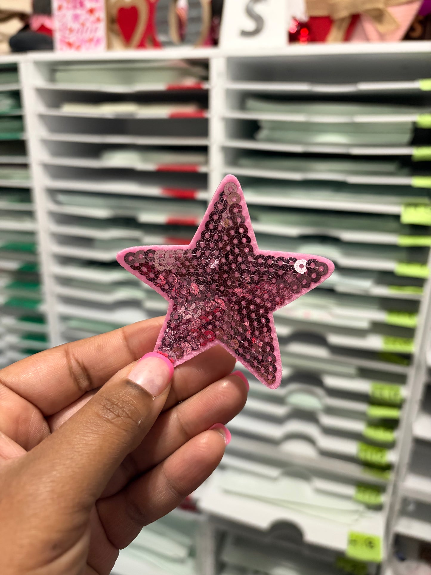 Light Pink Star Custom Embroidered Hat Patches for Trucker Hats | Iron On