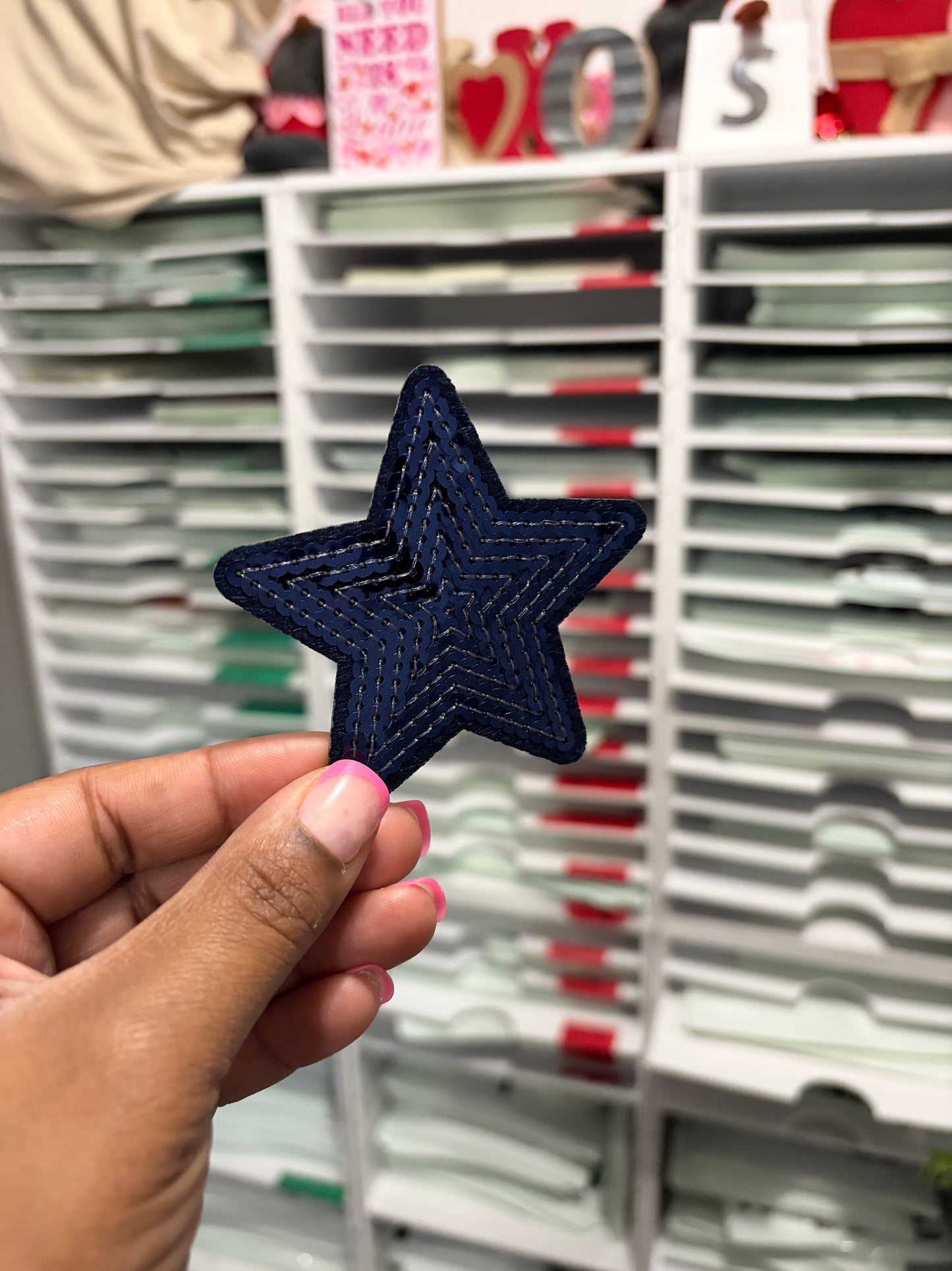 Navy Blue Star Custom Embroidered Hat Patches for Trucker Hats | Iron On