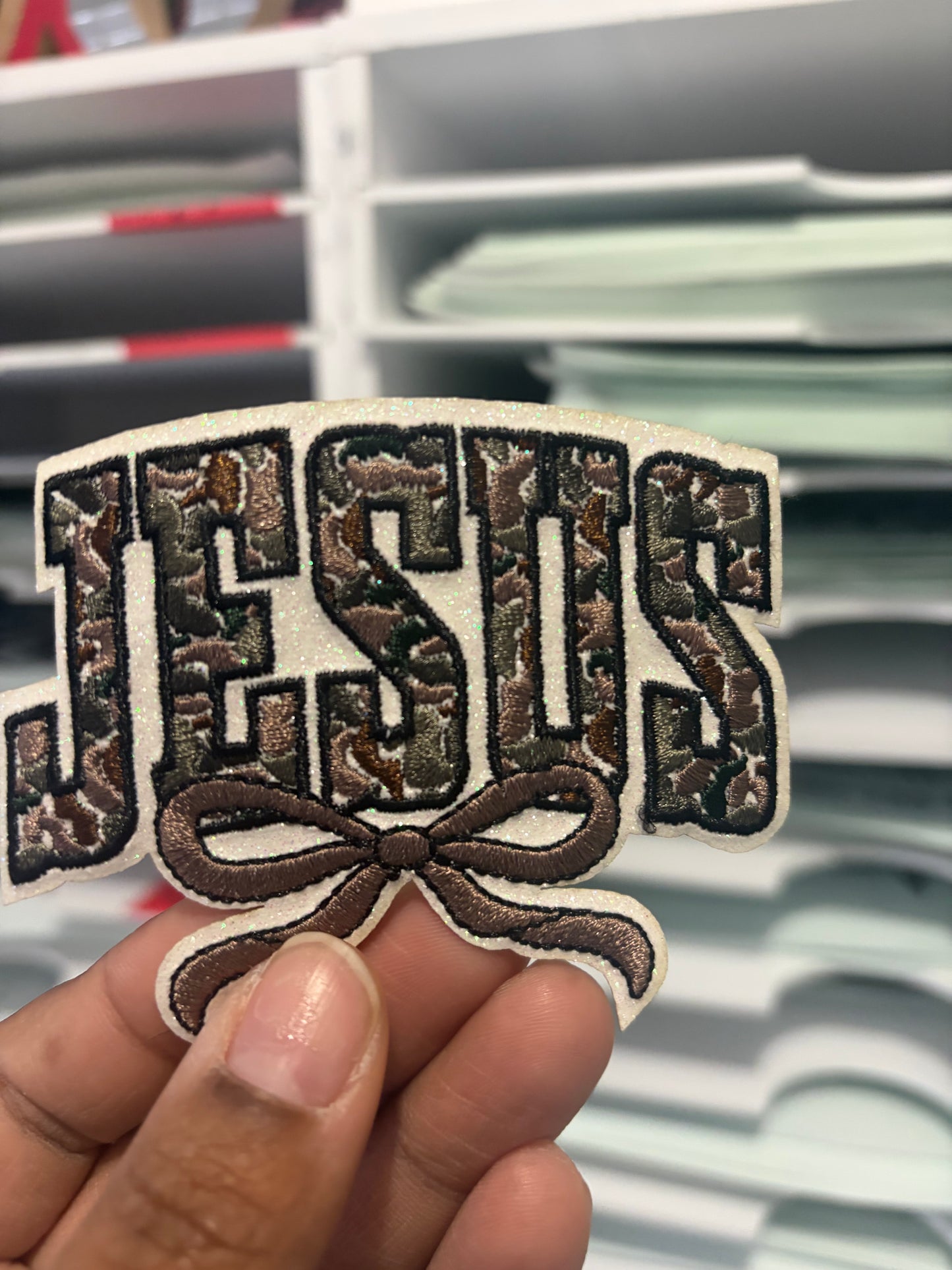 Camo Jesus Hat Patch Custom Embroidered Hat Patches for Trucker Hats | Iron On