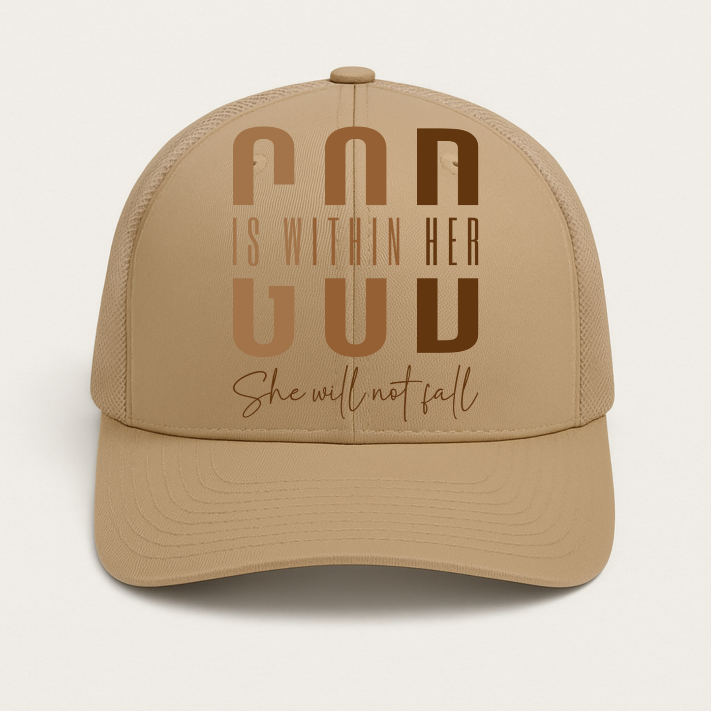 God is With Her She will not Fall Hat Transfers