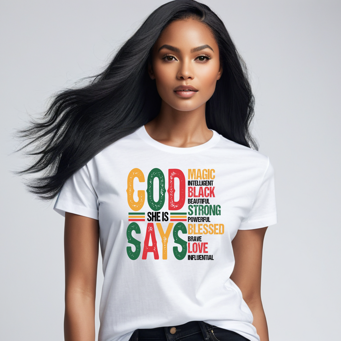 10 inch God Says I Am Black DTF Transfer