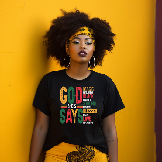God Says I Am White DTF Transfer 10 inch