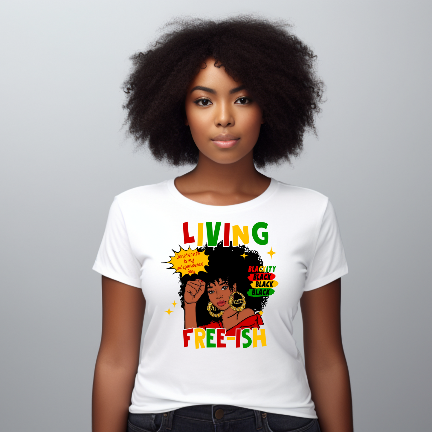 Living Freeish Afro Lady DTF TRANSFER