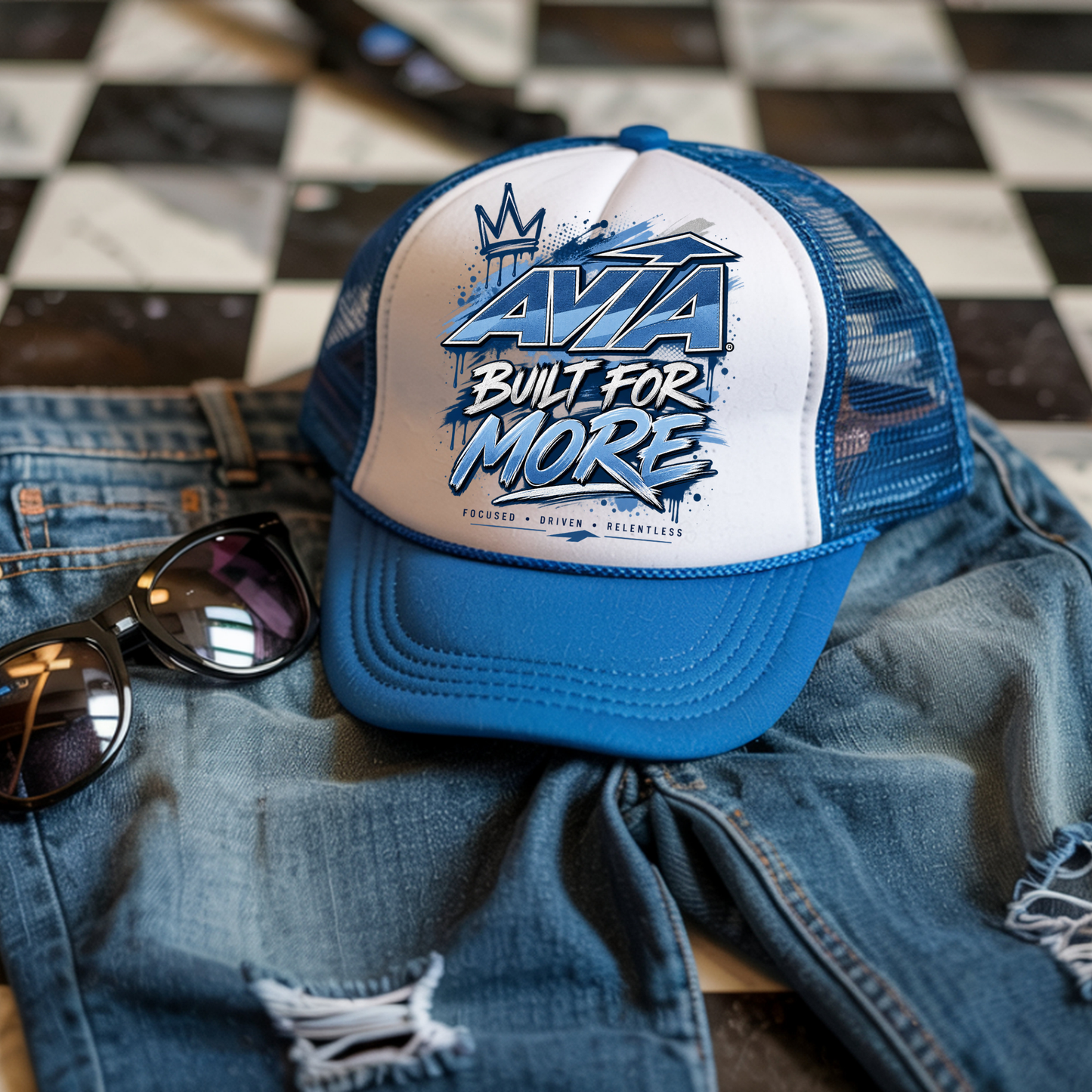 Avia Built for More Hat DTF Transfer