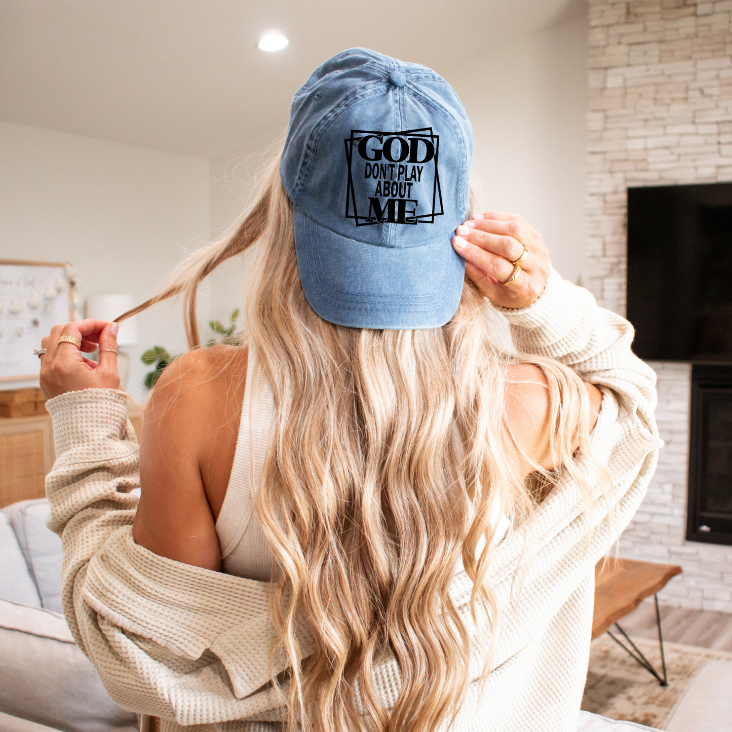 3 inch God Don't Play About me Hat Transfers