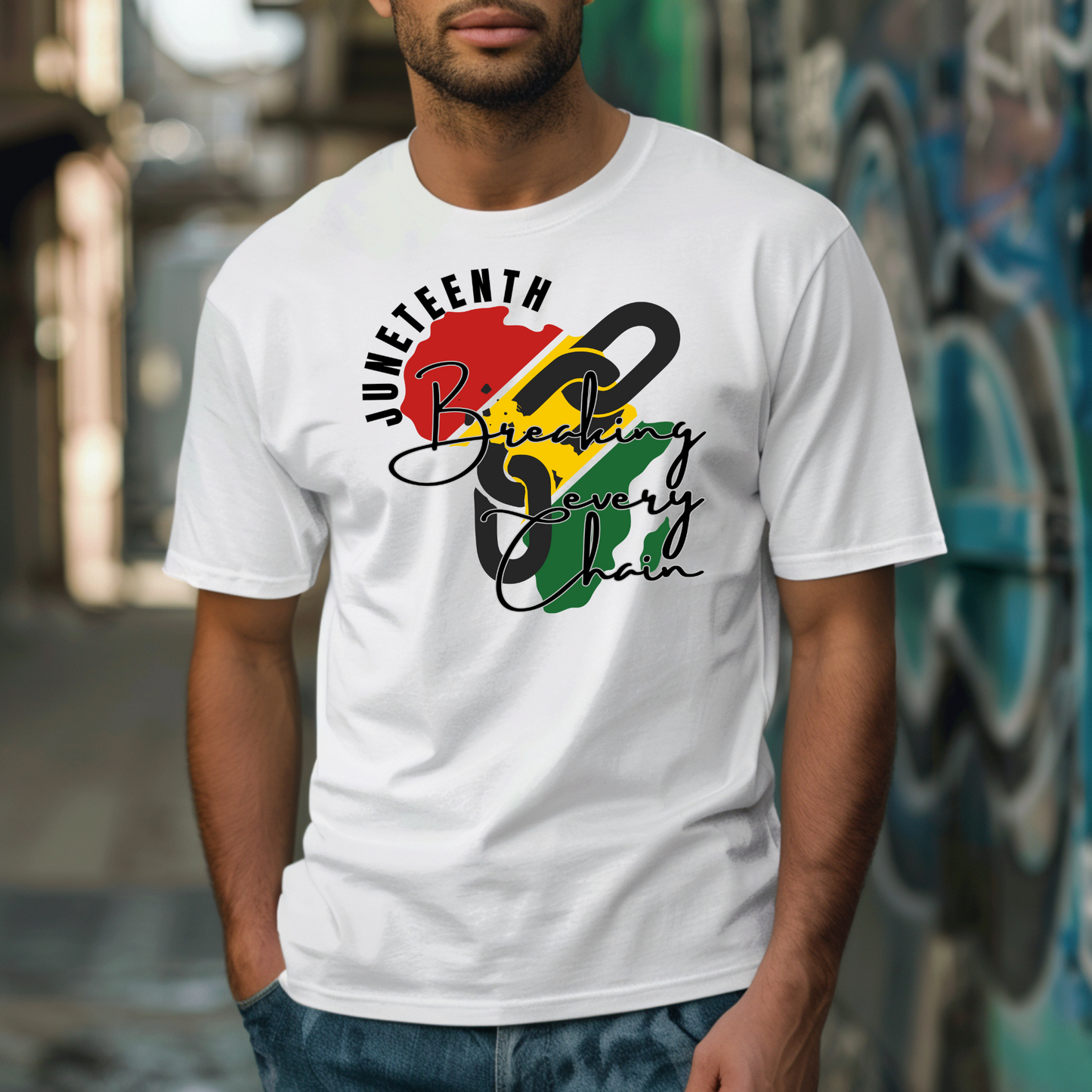 Juneteenth Breaking Every Chain DTF Transfer 10 inch