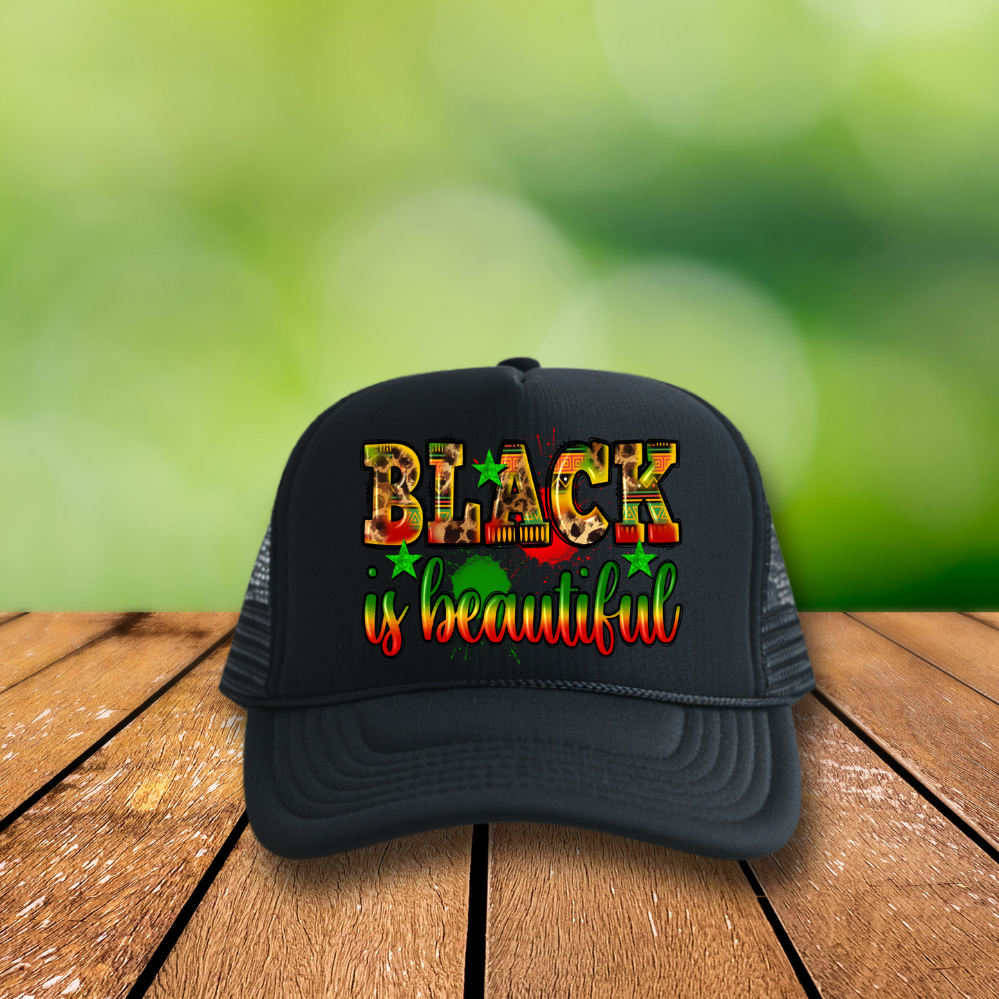 3 inch Black is Beautiful Hat Transfers