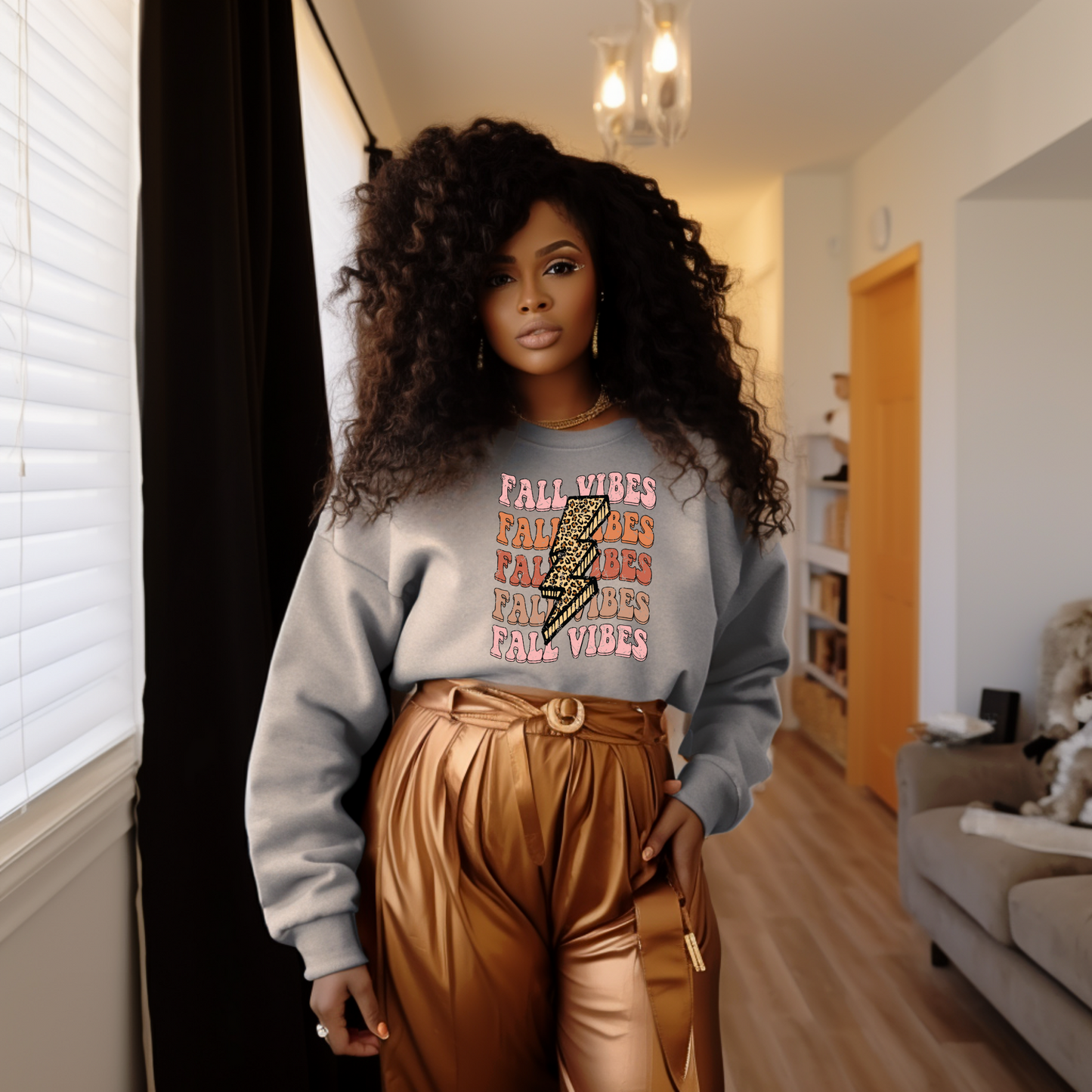 Fall Vibes wirh Leopard Lightning Bolt DTF Transfer