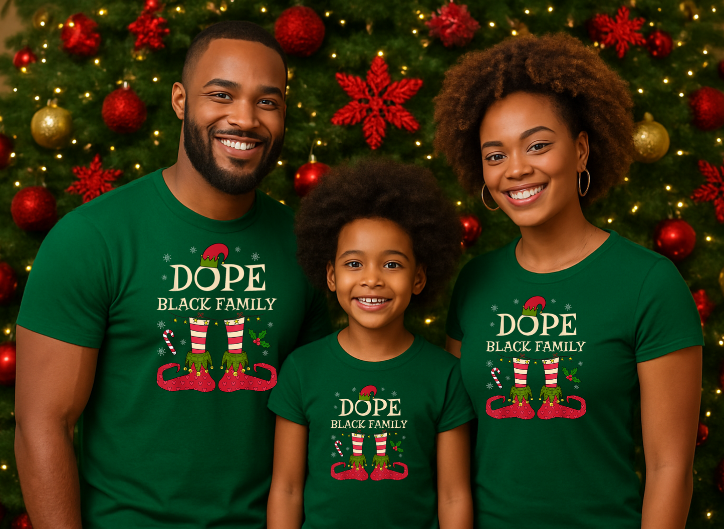 Christmas Dope Black Family DTF Transfer