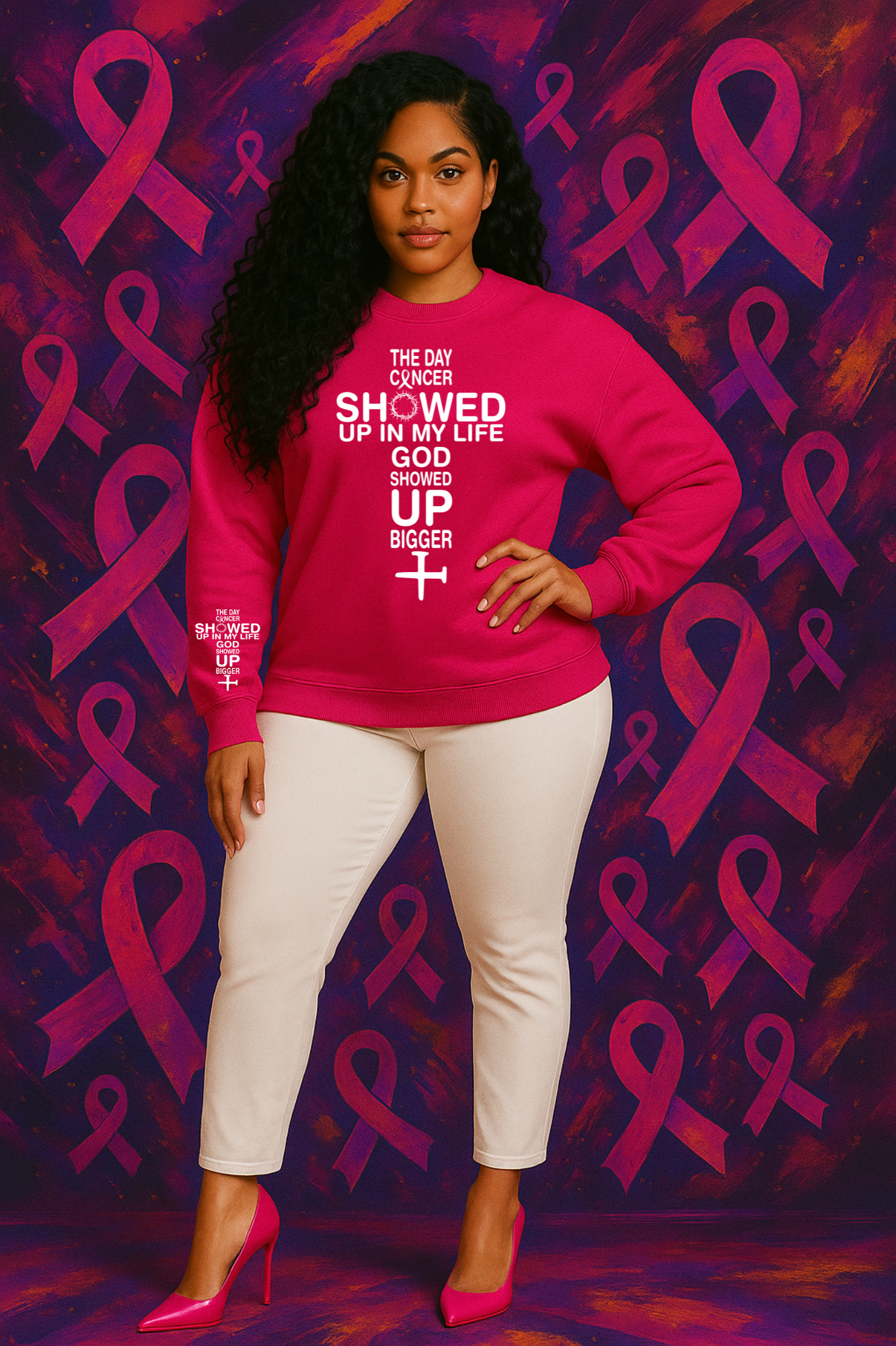The Day Cancer Showed up God Showed up Bigger Screen Prints