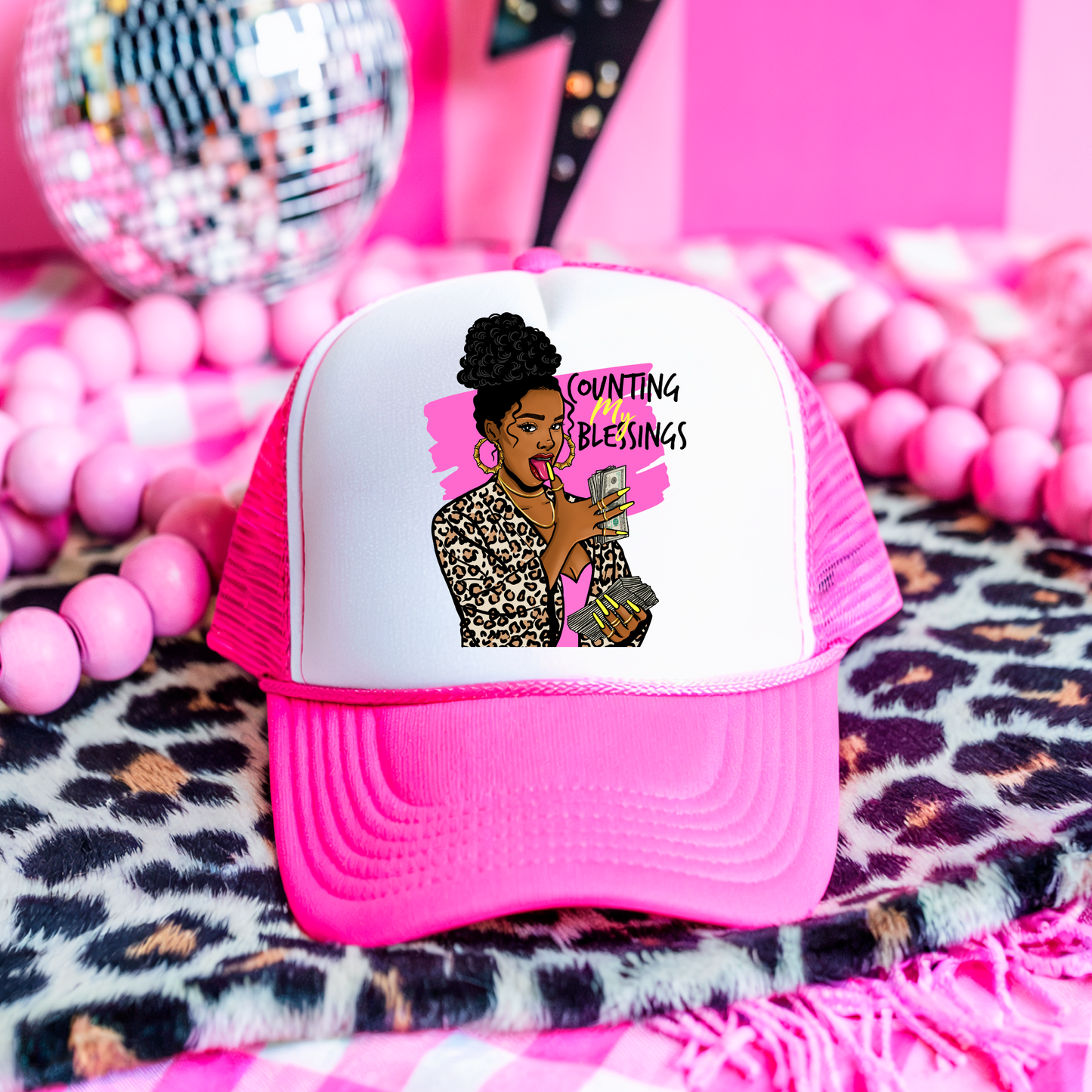 3 inch Counting my Blessings Hat Transfers