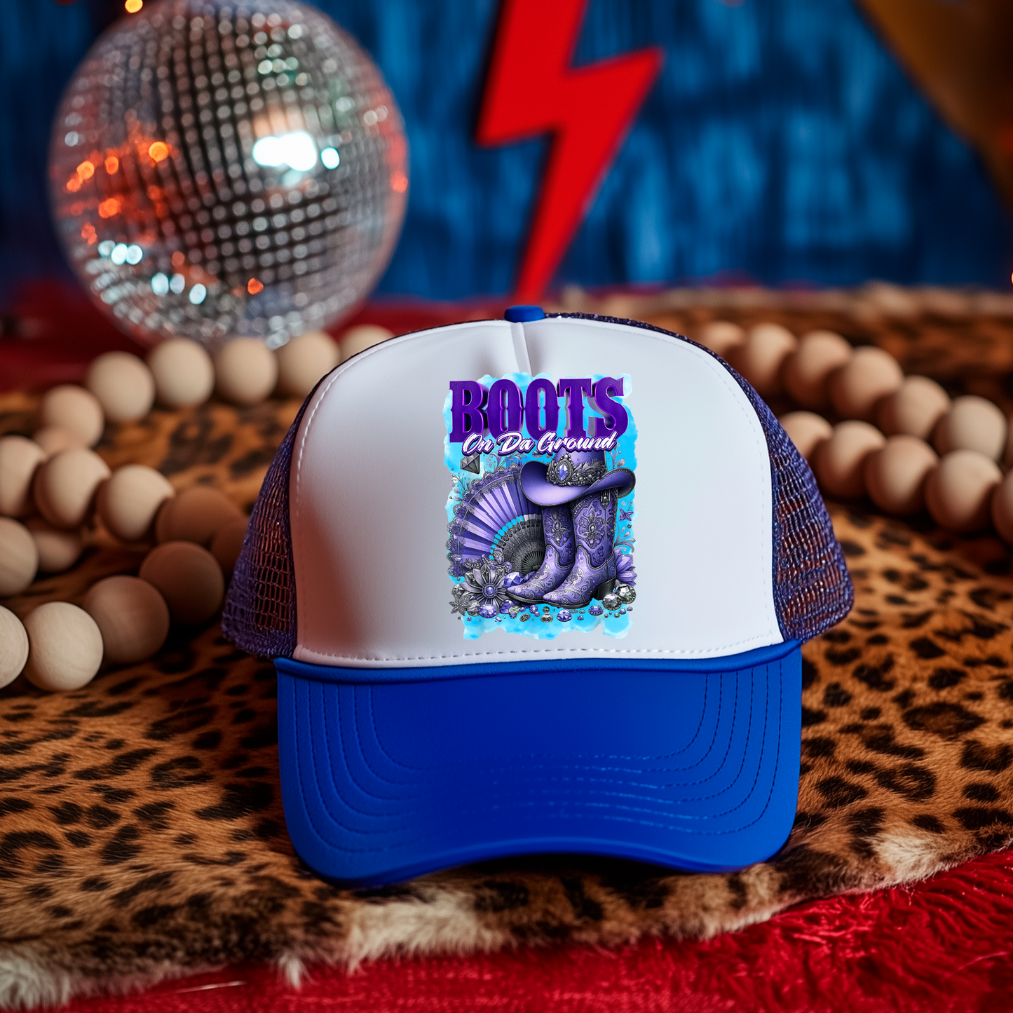 3 inch Boots on the Ground Purple and Blue Transfers