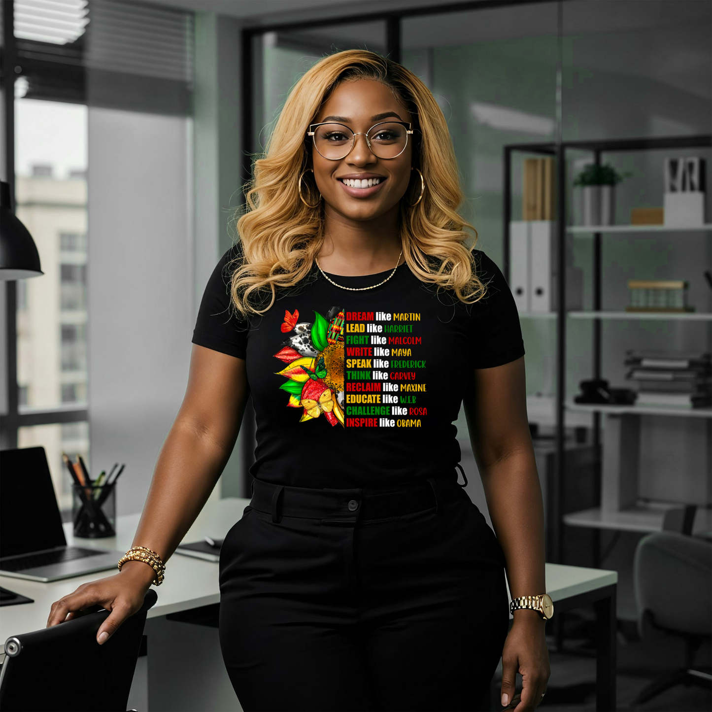 Half Flower Half Black Historians DTF TRANSFER