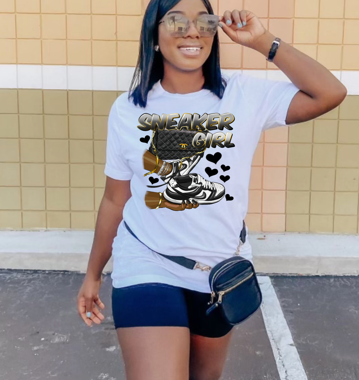 Black Panda Sneaker Girl Shirt