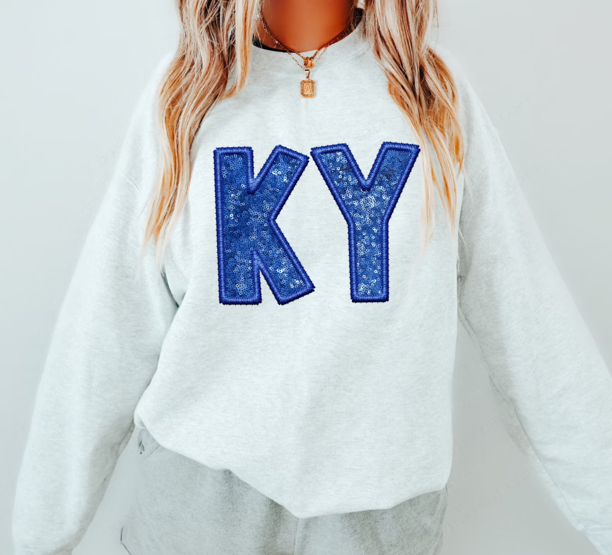KY Kentucky Embroidery Sequin Transfer