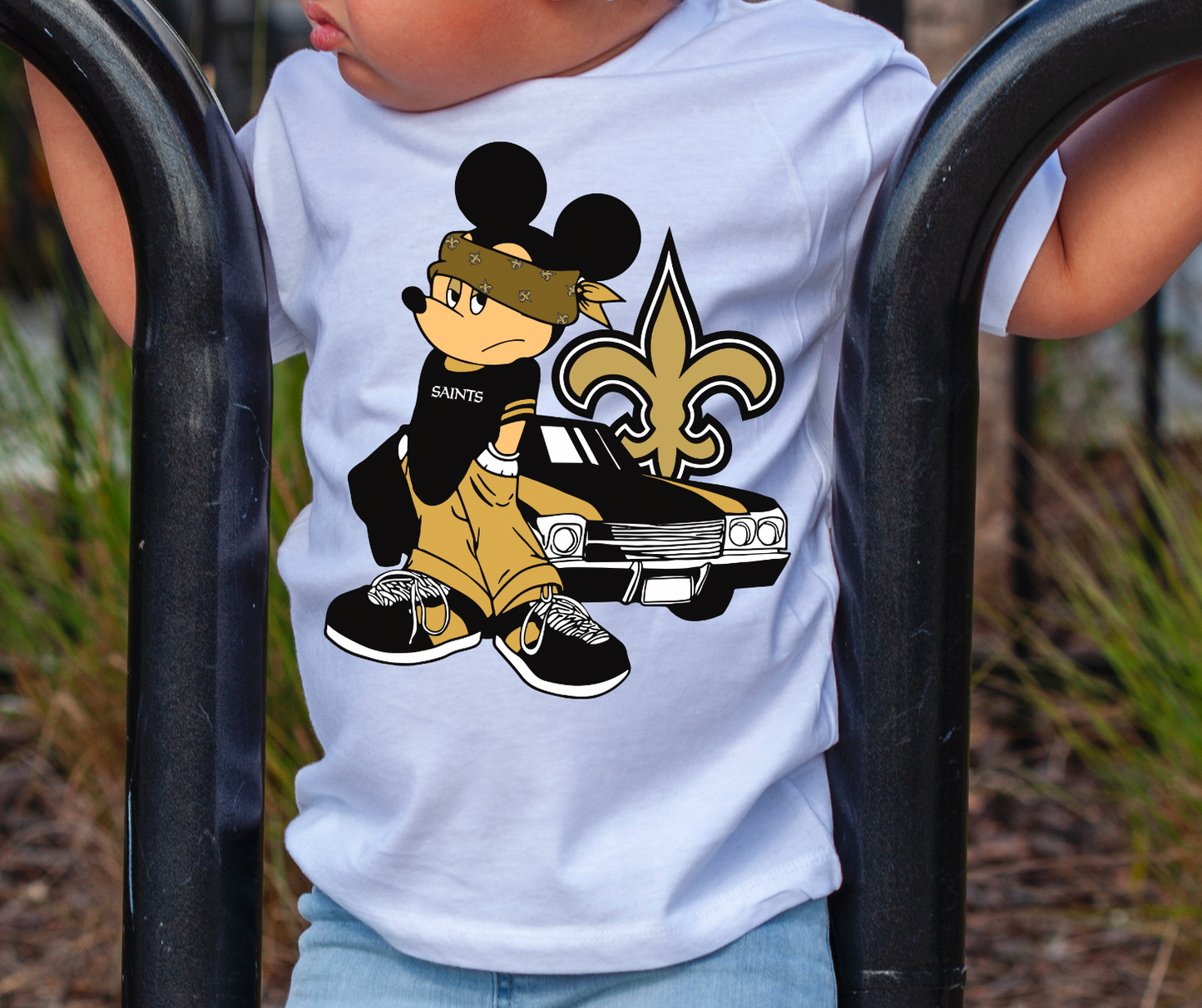 Gangsta Mickey NFL Transfer Print Available in All Teams (All sizes Available)