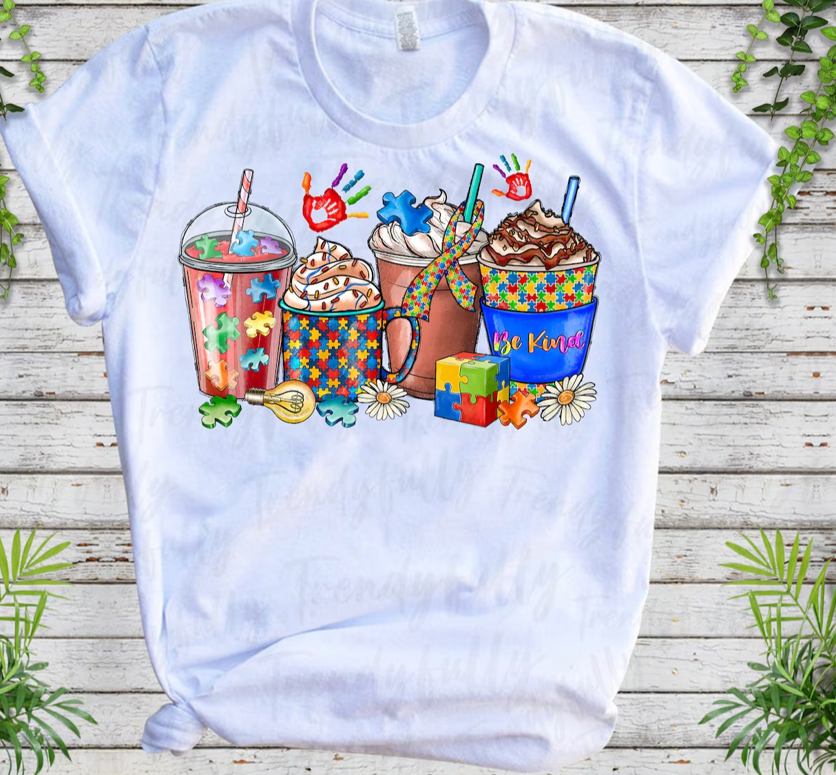 Autism Awareness Day coffee cups DTF Transfer