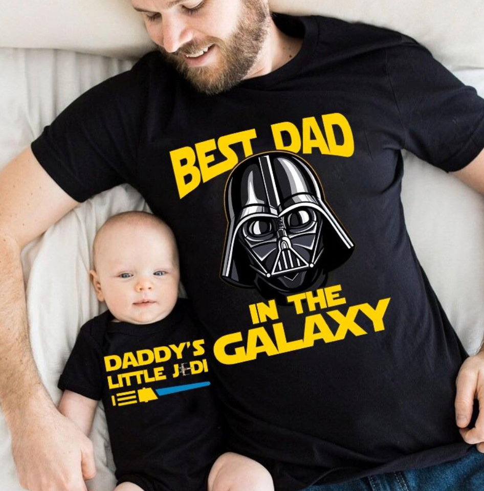 Best Dad in the Galaxy and Daddy's Little Jedi DTFTransfer
