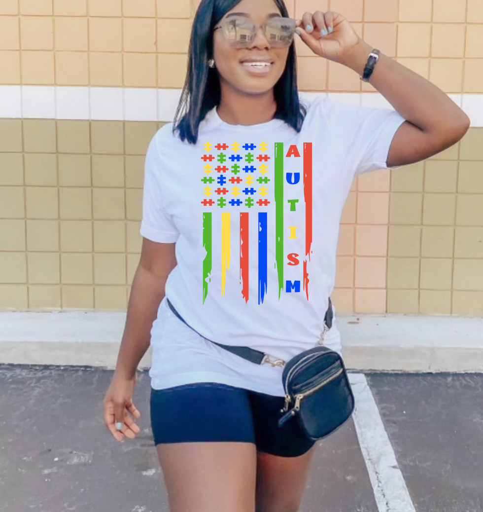 Autism Awareness Flag DTF Transfer