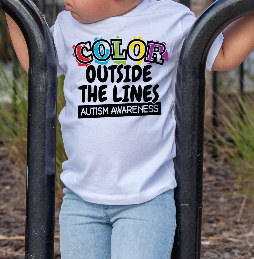 Color Outside the Lines Autism Awareness Transfer