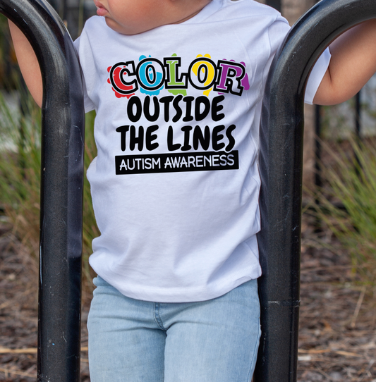 Color Outside the Lines Autism Awareness DTF  Transfer