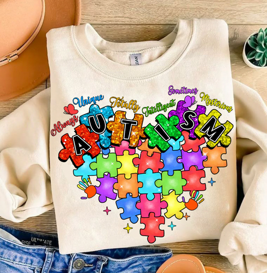 Heart Autism Affirmation DTF Transfer