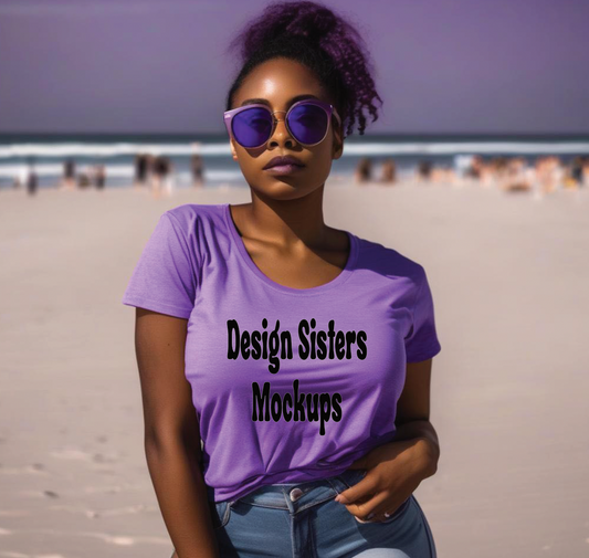 Purple Color Mockup on the Beach