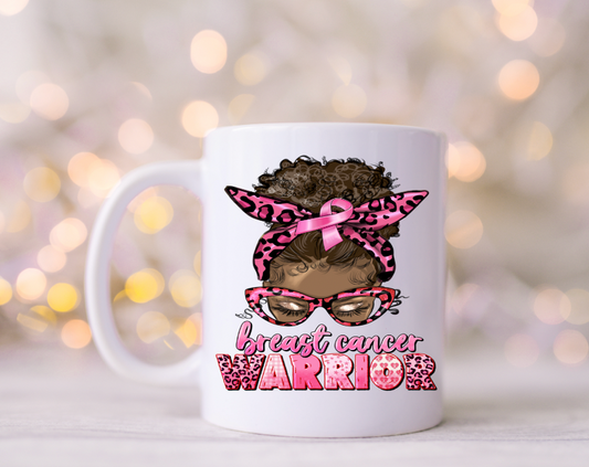 African American Messy Bun Cancer Warrior Decals