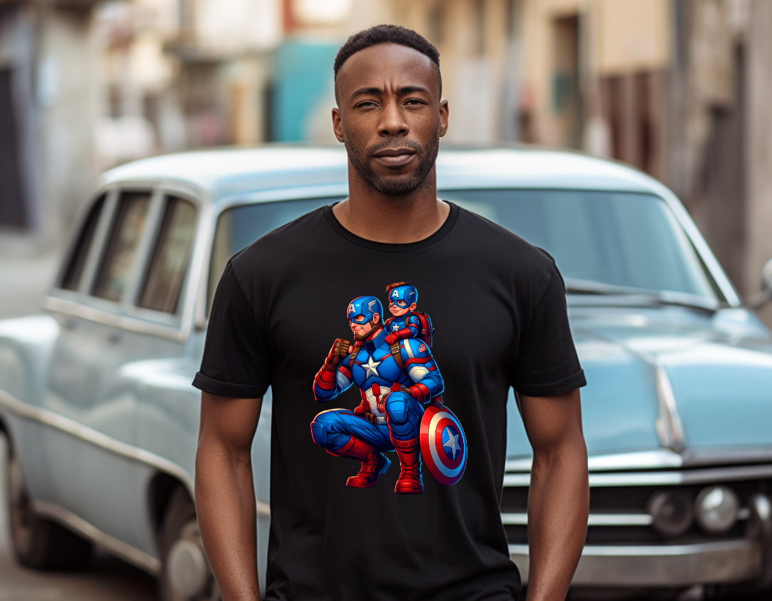 Captain America and Son DTF Transfer