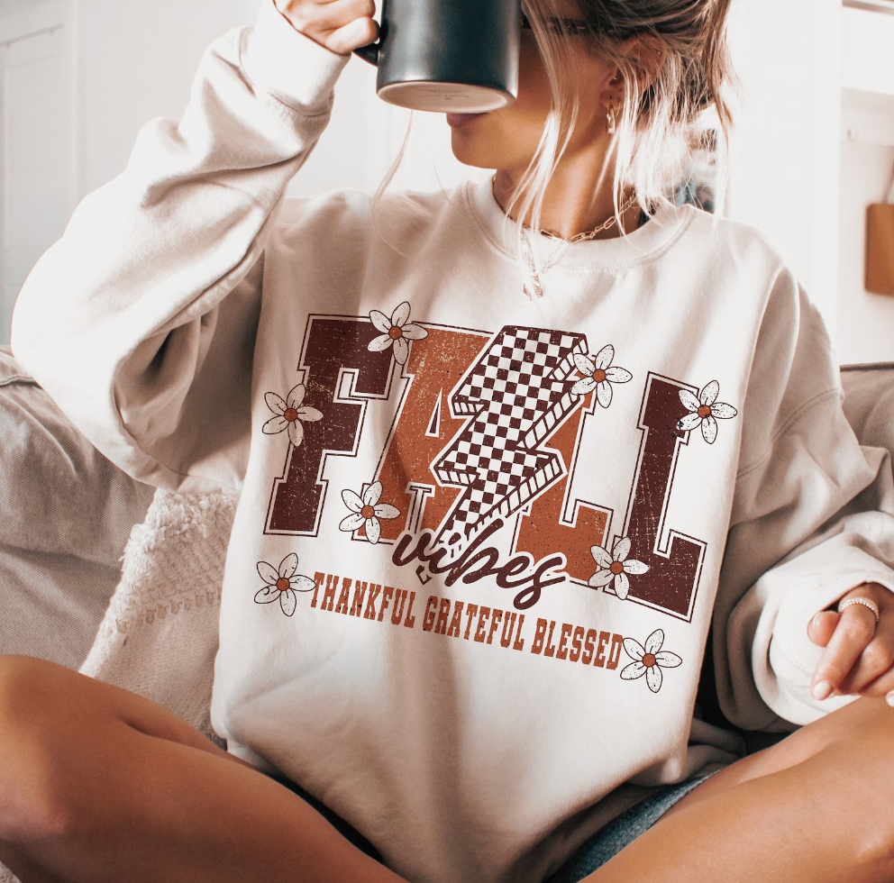 Fall Vibes Thankful, Grateful, Blessed Transfer
