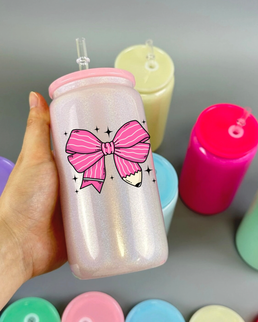Pink Pencil Bow Uv Decals