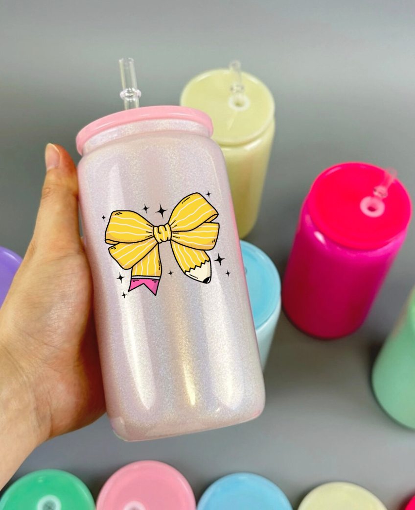 Yellow Pencil Bow Uv Decals