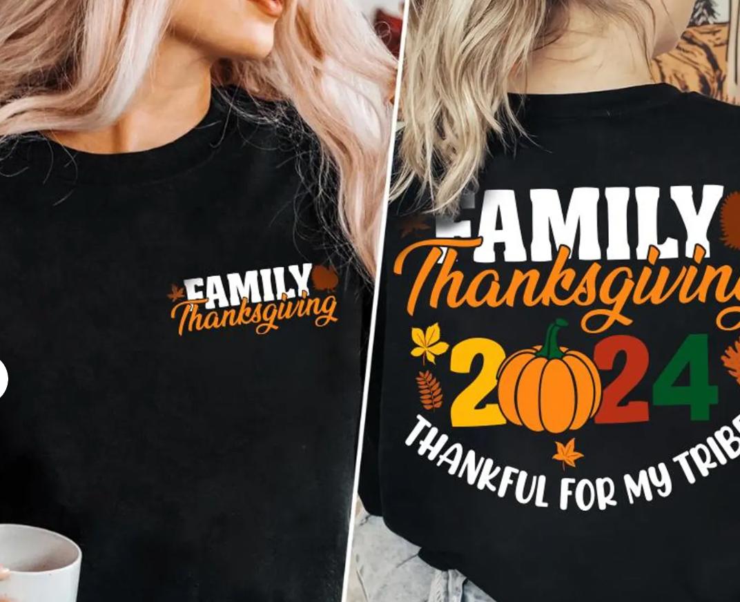 2025 Family Thanksgiving DTF Transfer (front and Back)