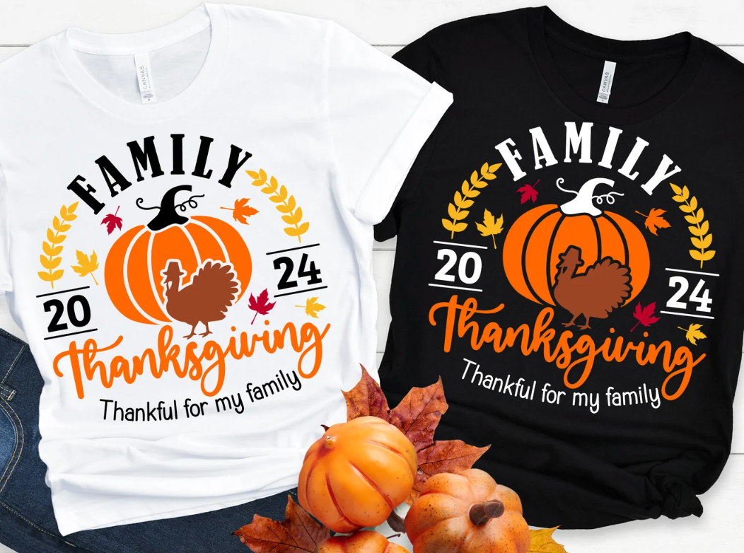 Family Thanksgiving 2025 DTF Transfer (Black writing only )